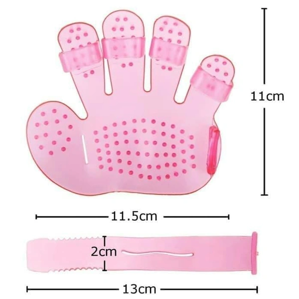 0172 Rubber Pet Cleaning Massaging Grooming Glove Brush