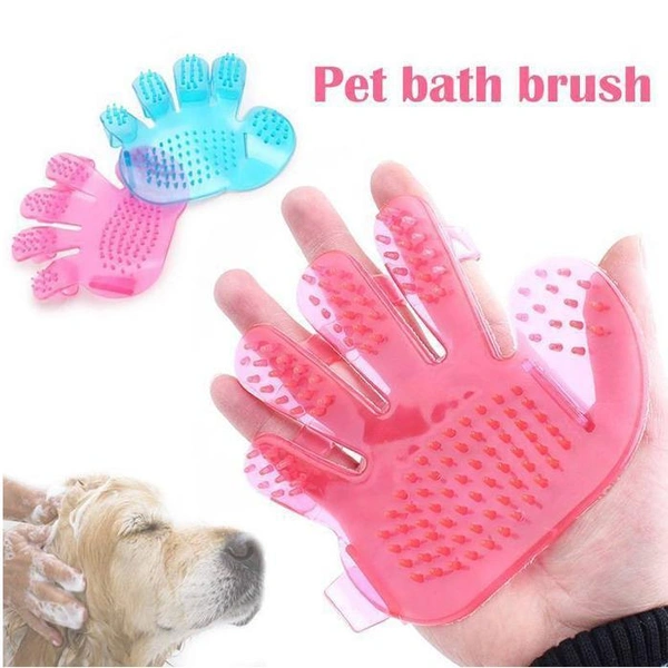 0172 Rubber Pet Cleaning Massaging Grooming Glove Brush