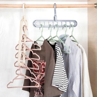 0238 9 Hole Plastic Hanger Hanging hook Indoor Wardrobe Clothes Organization Storage Balcony Windowsill Suit Racks