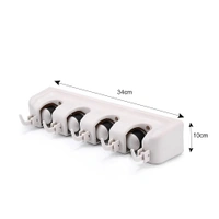 0243 4-Layer Mop and Broom Holder, Garden Tool Organizer, Multipurpose Wall Mounted