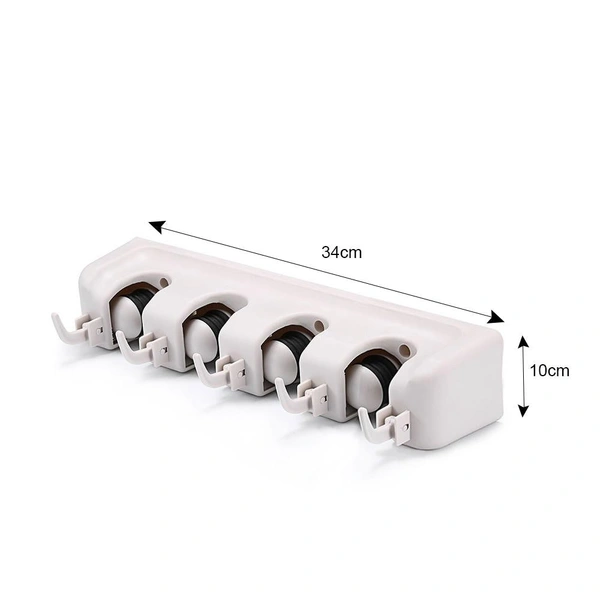 0243 4-Layer Mop and Broom Holder, Garden Tool Organizer, Multipurpose Wall Mounted