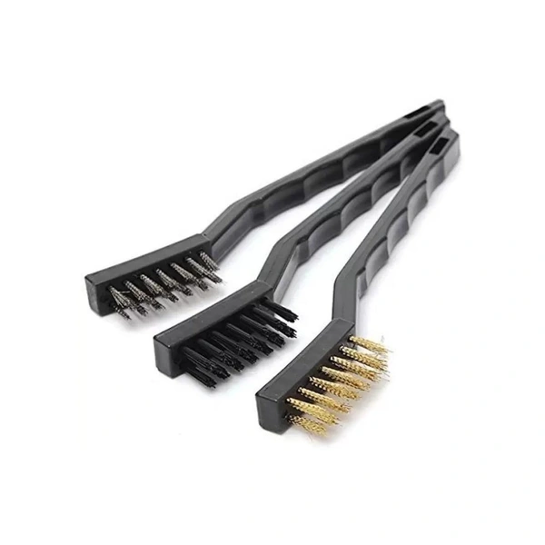 0244 -3pcs Mini Wire Brush Set (Steel/Nylon/Brass Brush)