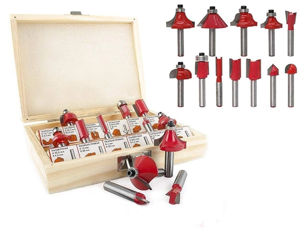 0406 -12/15pcs Milling Cutter Router Bit Set