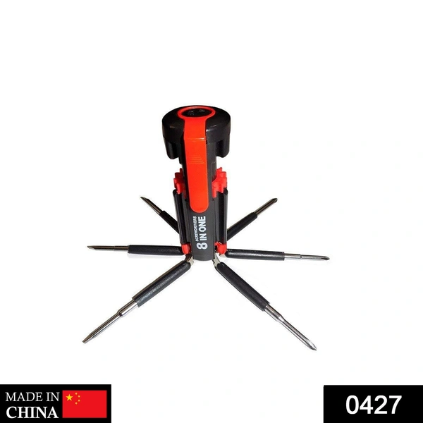 0427 08 in 1 Multi-Function Screwdriver Kit with LED Portable Torch