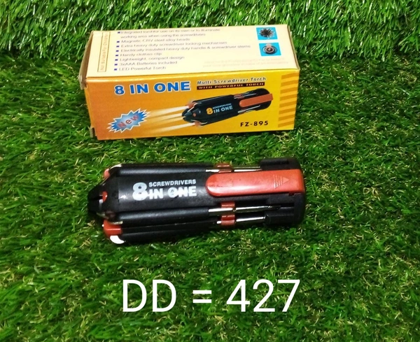0427 08 in 1 Multi-Function Screwdriver Kit with LED Portable Torch