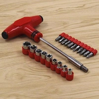 0451 -24pcs T shape screwdriver set Batch Head Ratchet Pawl Socket Spanner hand tools