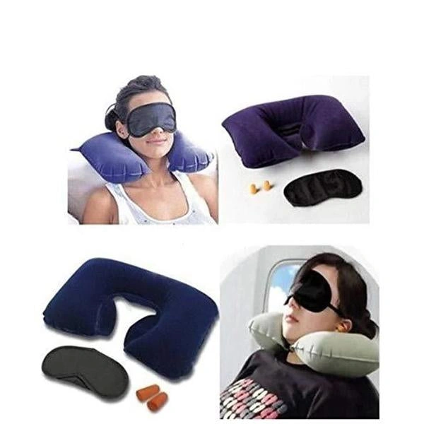 0505 -3-in-1 Air Travel Kit with Pillow, Ear Buds & Eye Mask