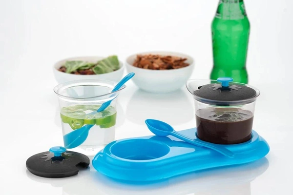 0608 Multipurpose Dining Set Jar and tray holder, Chutneys/Pickles/Spices Jar - 2pc