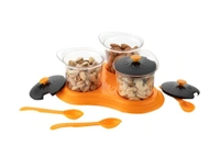 0609 Multipurpose Dining Set Jar and tray holder, Chutneys/Pickles/Spices Jar - 3pc