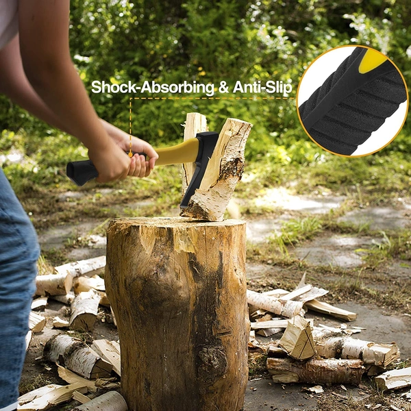 0641A Fiberglas s Body Rubberised Handle Wood Cutting Axe