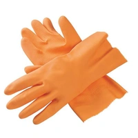 0654 - Cut Glove Reusable Rubber Hand Gloves (Orange) - 1 pc