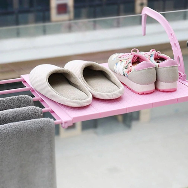 0705 Multi-function Hanging Window Sill Drying Rack Easy Folding Drying Rack Balcony Retractable Drying Shoe Rack