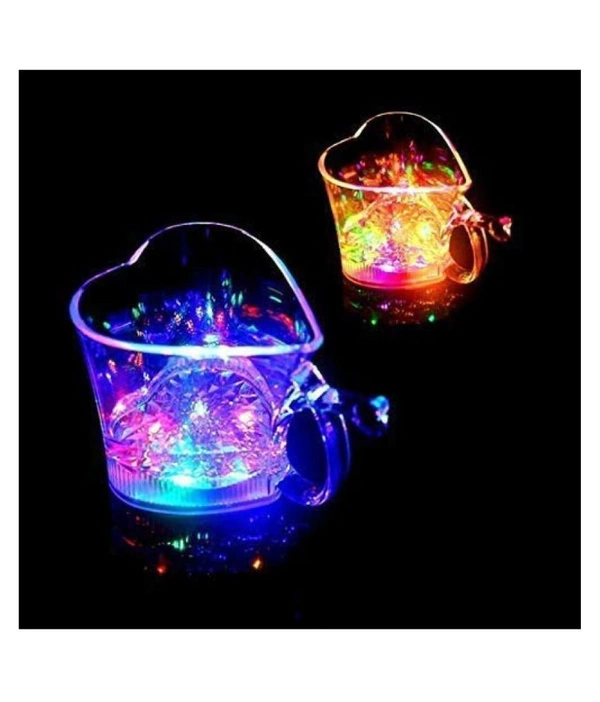 0759 Heart Shape Activated Blinking Led Glass Cup