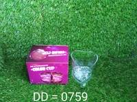 0759 Heart Shape Activated Blinking Led Glass Cup