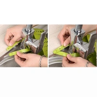0762 Adjustable Kitchen Bathroom Water Drainage Plastic Basket/Bag with Faucet Sink Caddy