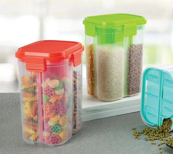 0763 Transparent 4 Section Storage Dispenser (2000 ml)