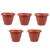 0822 Garden Heavy Plastic Planter Pot/Gamla  (Brown, Pack of 1)