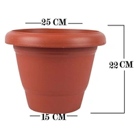 0822 Garden Heavy Plastic Planter Pot/Gamla  (Brown, Pack of 1)