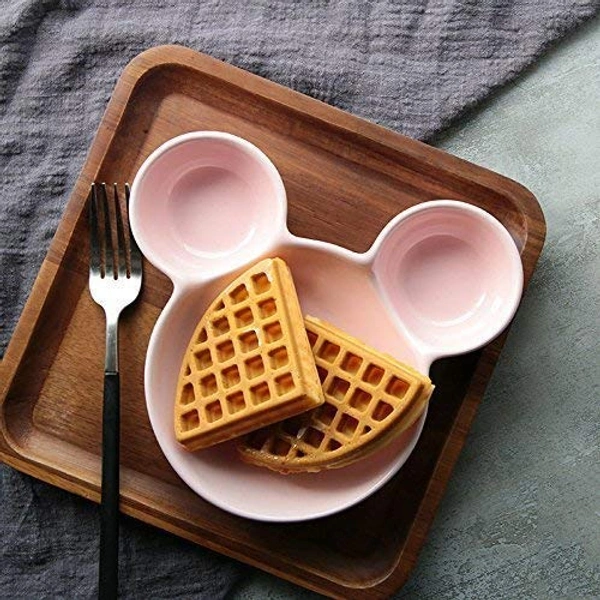 0843 Mickey Shaped Kids/Snack Serving Sectioned Plate