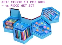 0859 46 Pcs Plastic Art Colour Set with Color Pencil, Crayons, Oil Pastel and Sketch Pens