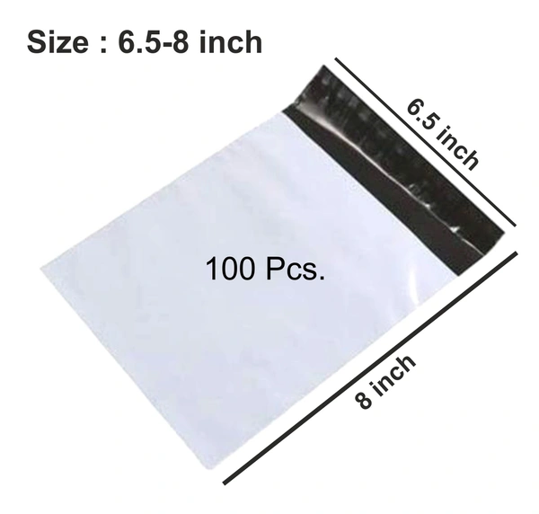 0900 Tamper Proof Courier Bags(6.5X08 PLAIN 180 POD M1) - 100 pcs