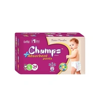0954 Premium Champs High Absorbent Pant Style Diaper Large Size, 34 Pieces (954_Large_34)