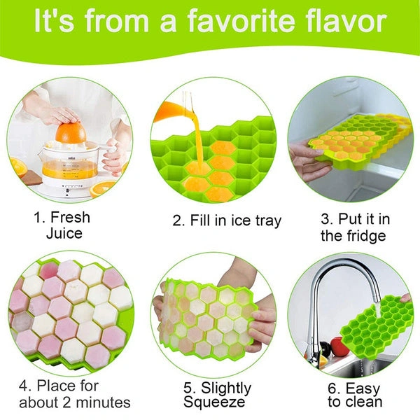 1138 Flexible Silicone Honeycomb Design 37 Cavity Ice Cube Tray