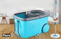 1160 Heavy Duty Microfiber Spin Mop with Plastic Bucket (Multicolour)