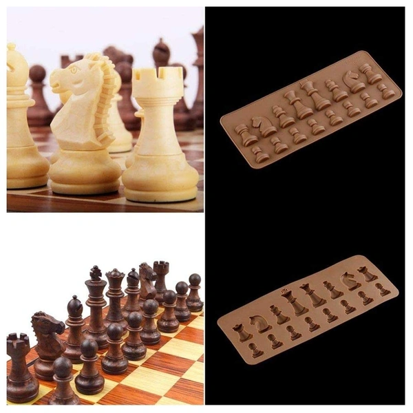 1162 Silicone Chocolate Chess Shaped Mould - 16 Cavity