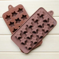 1189 Food Grade Non-Stick Reusable Silicone Star Shape 15 Cavity Chocolate Molds / Baking Trays