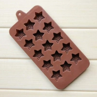 1189 Food Grade Non-Stick Reusable Silicone Star Shape 15 Cavity Chocolate Molds / Baking Trays