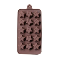 1189 Food Grade Non-Stick Reusable Silicone Star Shape 15 Cavity Chocolate Molds / Baking Trays