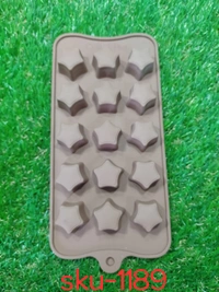 1189 Food Grade Non-Stick Reusable Silicone Star Shape 15 Cavity Chocolate Molds / Baking Trays