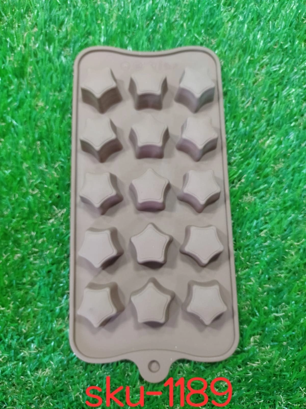 1189 Food Grade Non-Stick Reusable Silicone Star Shape 15 Cavity Chocolate Molds / Baking Trays