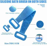 1302 Silicone Body Back Scrubber Double Side Bathing Brush for Skin Deep Cleaning