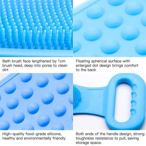 1308 Silicone Body Back Scrubber Bath Brush Washer For Dead Skin Removal (With Box)