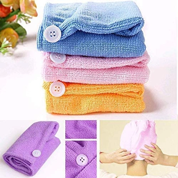 1408 Quick Turban Hair-Drying Absorbent Microfiber Towel/Dry Shower Caps (1 Pc)