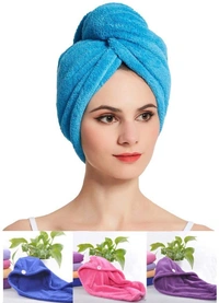 1408 Quick Turban Hair-Drying Absorbent Microfiber Towel/Dry Shower Caps (1 Pc)