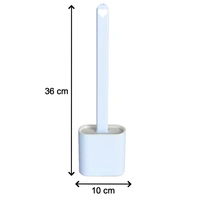 1410A Silicone Toilet Brush with Holder Stand  for Bathroom Cleaning