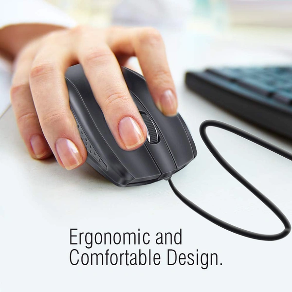 1422 Wired Mouse for Laptop and Desktop Computer PC With Faster Response Time (Black)