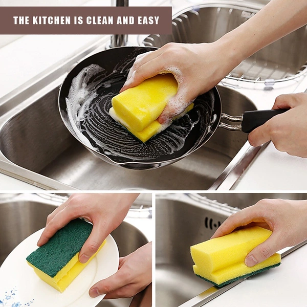 1429 Scrub Sponge 2 in 1 PAD for Kitchen, Sink, Bathroom Cleaning Scrubber (6 pc)