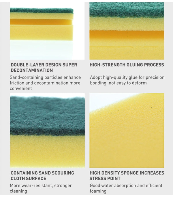 1429 Scrub Sponge 2 in 1 PAD for Kitchen, Sink, Bathroom Cleaning Scrubber (6 pc)