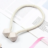 1441 Hexagonal Magnetic Braided Rope Drapery Window Curtains Loop Binding Ties Buckle (Pack of 2)