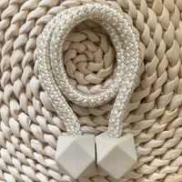 1441 Hexagonal Magnetic Braided Rope Drapery Window Curtains Loop Binding Ties Buckle (Pack of 2)