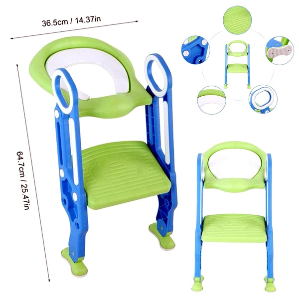 1483 2 in 1 Training Foldable Ladder Potty Toilet Seat for Kids