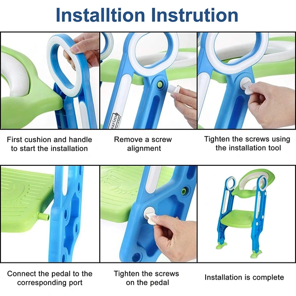 1483 2 in 1 Training Foldable Ladder Potty Toilet Seat for Kids