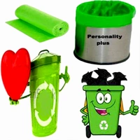 1586 Bio-degradable Eco Friendly Garbage/Trash Bags Rolls (24 x 32) (Green) (Pack of 20)