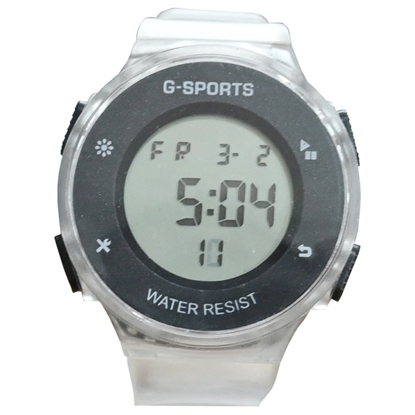 MVS Fashionable Round LED Sports Digital  Watch With Back-Lite/Stopwatch/Alarm For Men  - Black