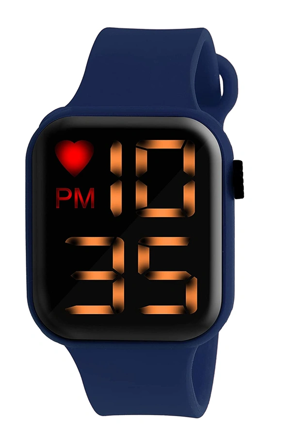 MVS Digital Dial LED Large Display Smart Design Kids Watch for Boys & Girls - Navy Blue