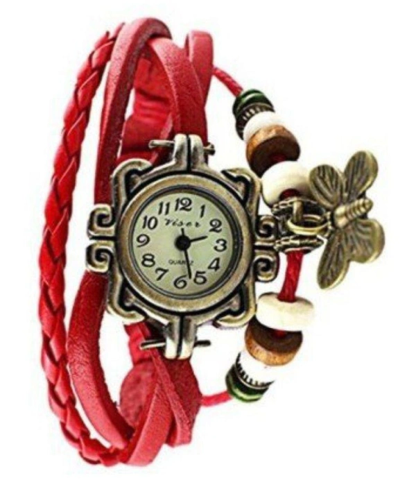 MVS Rakhi with Butterfly Pendulam  in Multi Colour Analog Girl's Watch - Free, Red, 0.1